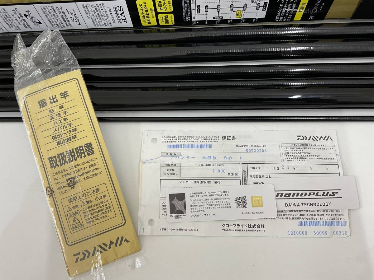 鮎釣竿 DAIWA アバンサー（AVANCER）早瀬抜 80・R 中古品 箱、布袋入