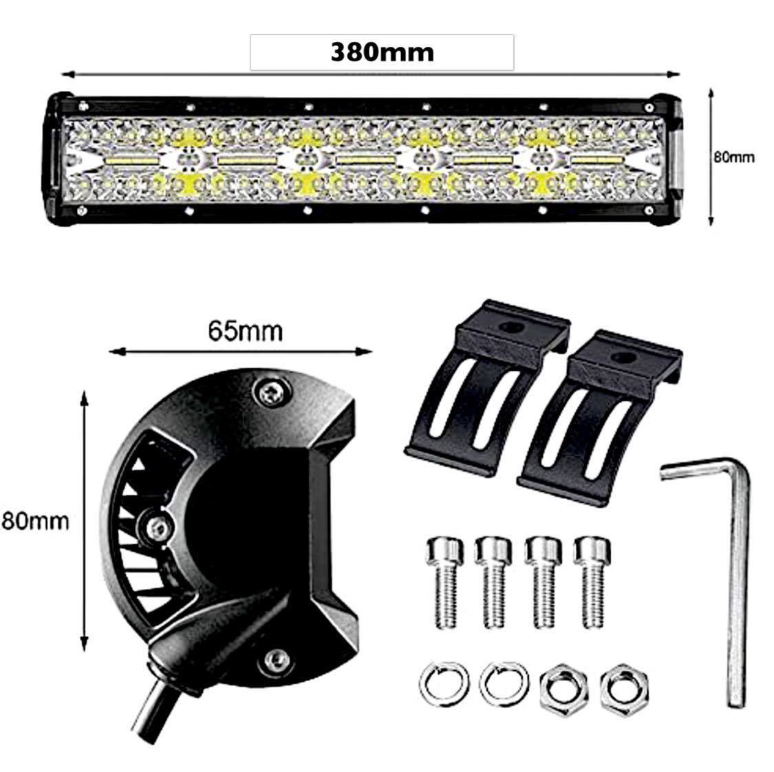 ワークライト LED ライトバー 12V 216W 38インチ180W ワークライト LED 100連 ライトバー 38cm 高輝度 300w フォグランプ 作業灯 前照灯 投光器 汎用 12v-24v コンボビーム 広角照明 爆光 白2個