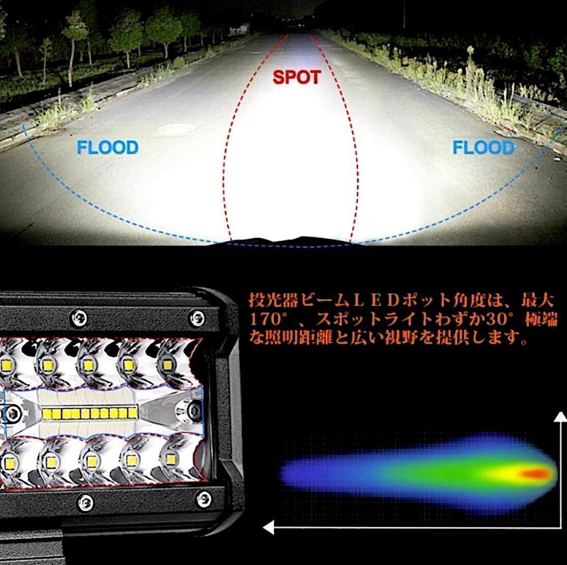 ワークライト LED ライトバー 12V 216W 38インチ180W ワークライト LED 100連 ライトバー 38cm 高輝度 300w フォグランプ 作業灯 前照灯 投光器 汎用 12v-24v コンボビーム 広角照明 爆光 白2個