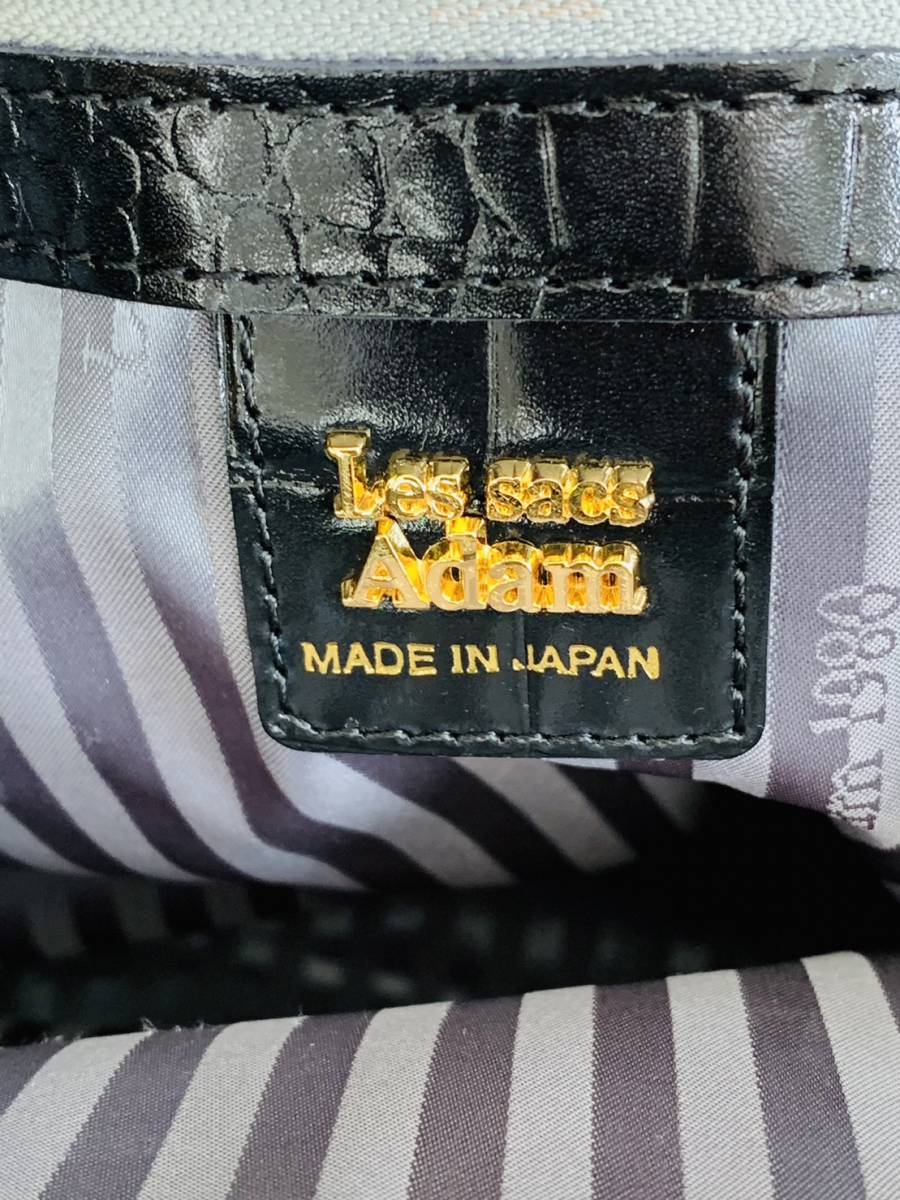 ルサックアダム Les sacs Adam クロコ型押しレザー トートバッグ ルサックアダム Les sacs Adam クロコ型押しレザー トートバッグ