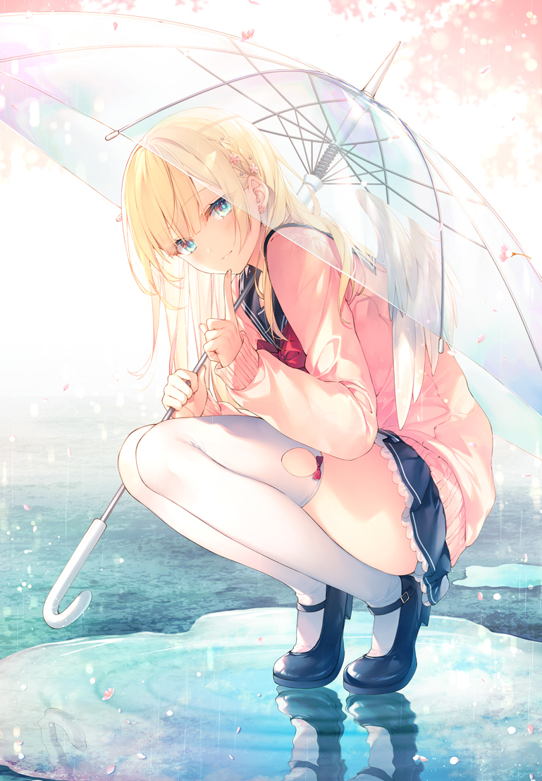 絵師100人展【遠坂あさぎ：B2 サイズ タペストリー】花の雨 イラスト