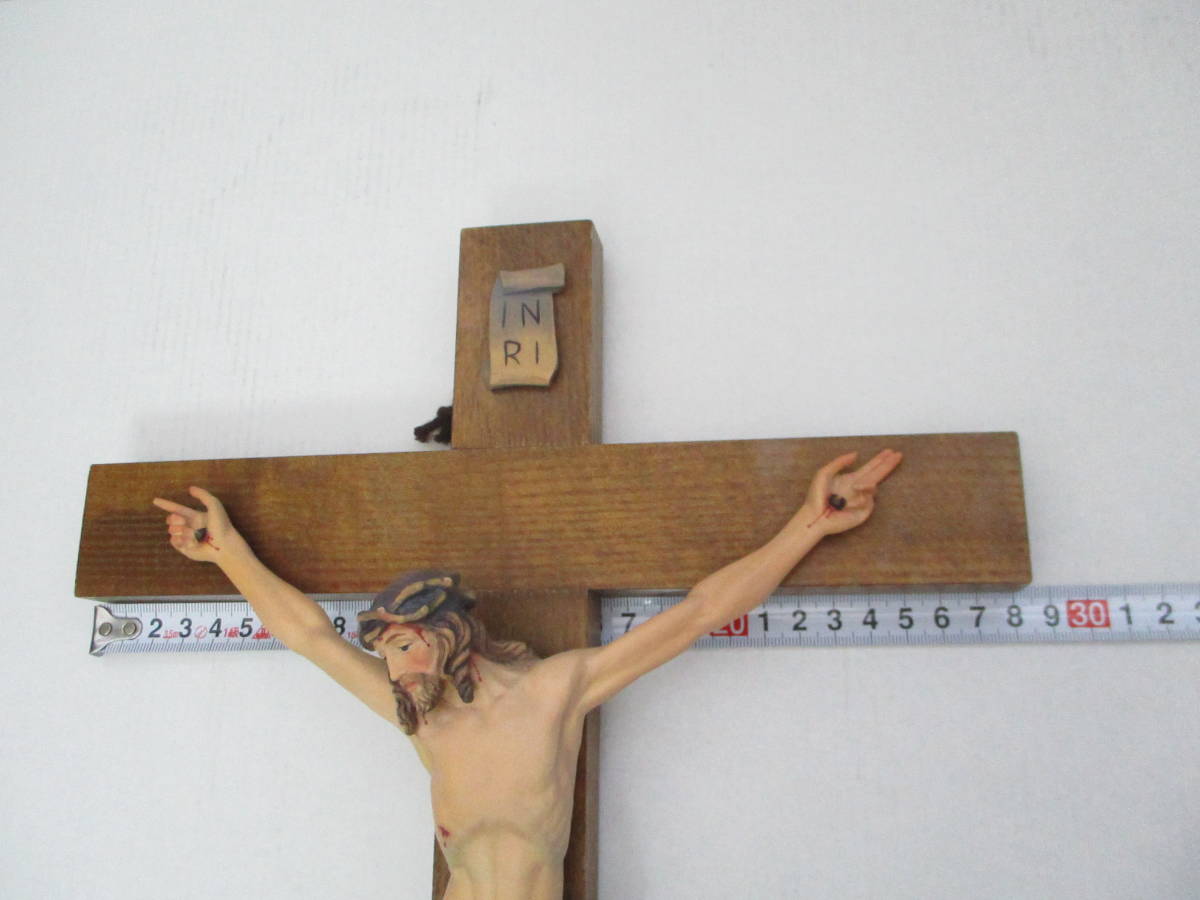 木彫工房 ANRI社製 最上品 キリスト磔刑像 十字架 木製 クロス 壁掛け