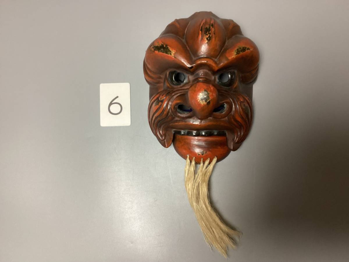 6 舞楽面 還城楽 能面 狂言 伝統工芸 古美術 画像判断でお願いします 
