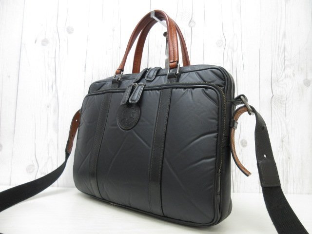 美品！HUNTING WORLD 本革 ビジネスバック 2way 肩掛け 黒 極美品