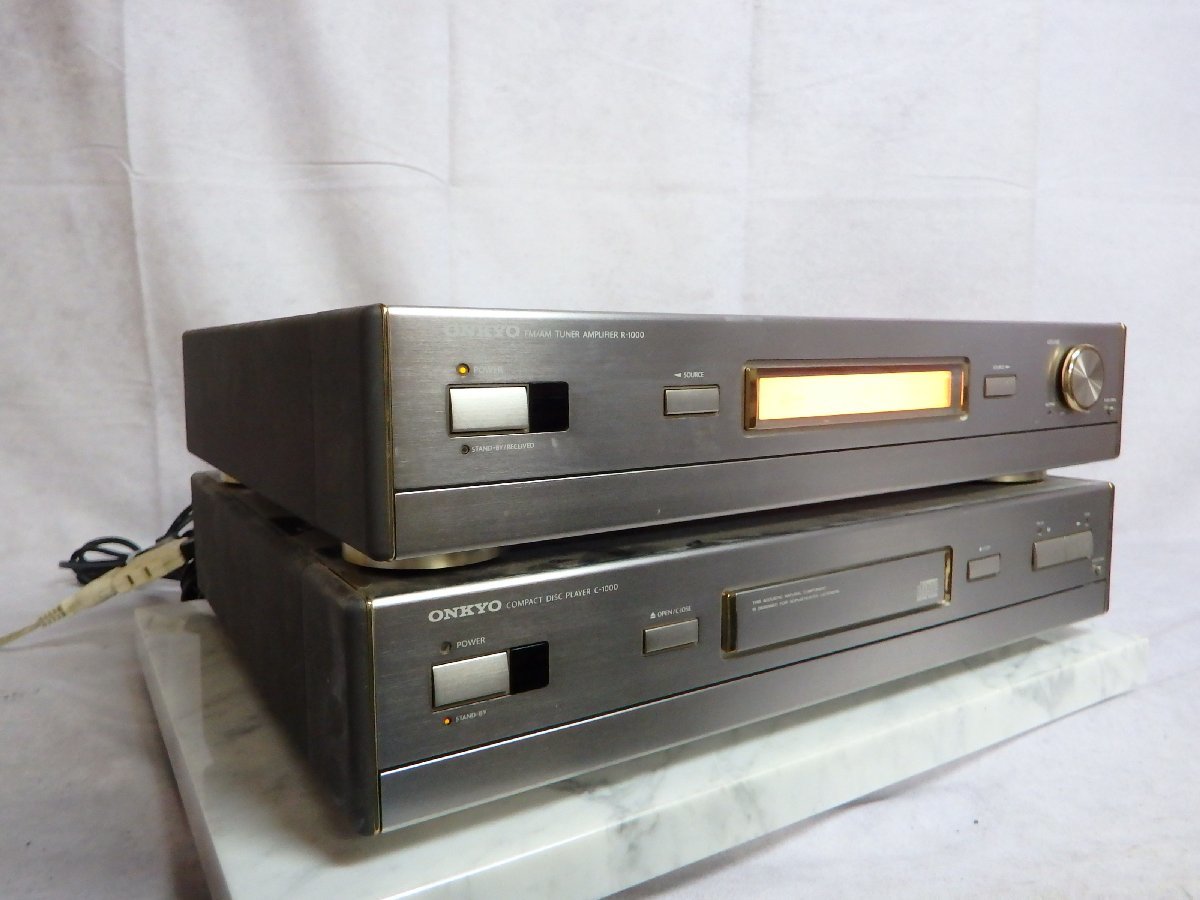 ○K【中古】ONKYO FM/AMチューナーアンプ、CDプレーヤーセット R-1000