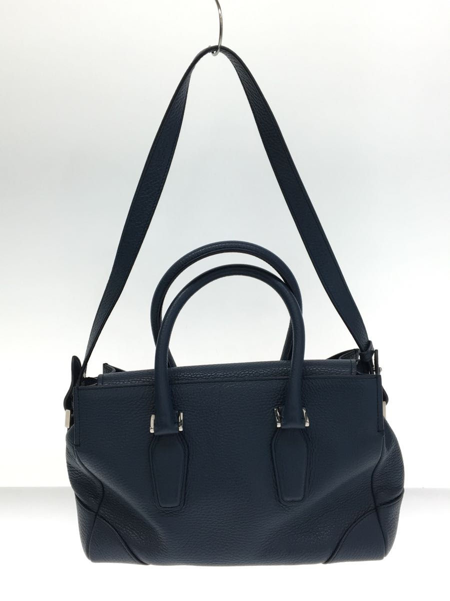 JIL SANDER◇2wayショルダーバッグ/ハンドバッグ/レザー/ネイビー