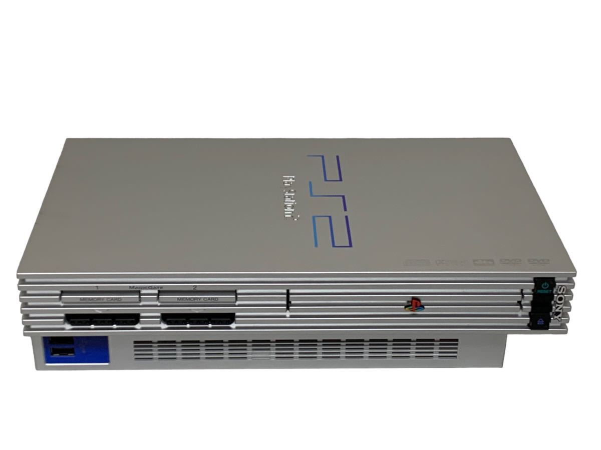 SONY ソニー PlayStation2 SCPH-50000 TSS サテンシルバー 動作良好 プレイステーション2 PS2 プレステ2 コントローラー オーシャンブルー