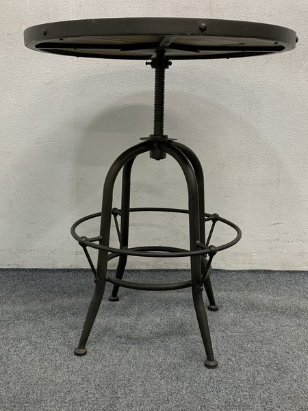 クラッシュゲート バッカス 昇降式ラウンドテーブル 650mm ニレ古材 