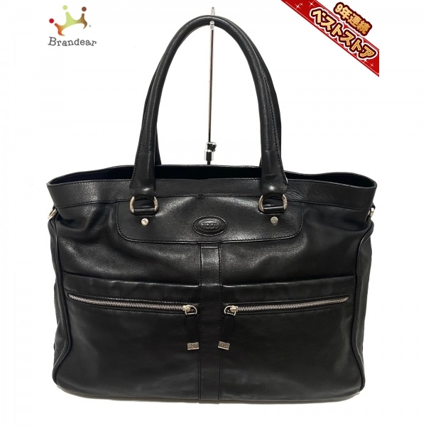 トッズ TOD'S トートバッグ - レザー 黒 バッグ