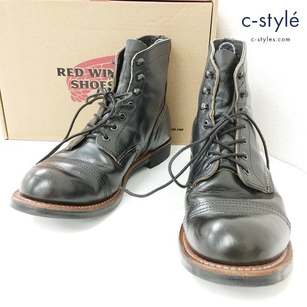 F033b [人気] RED WING レッドウィング IRON RANGER アイアンレンジャー レザーブーツ 27cm ブラック 8086 CHARCOAL | シューズ R