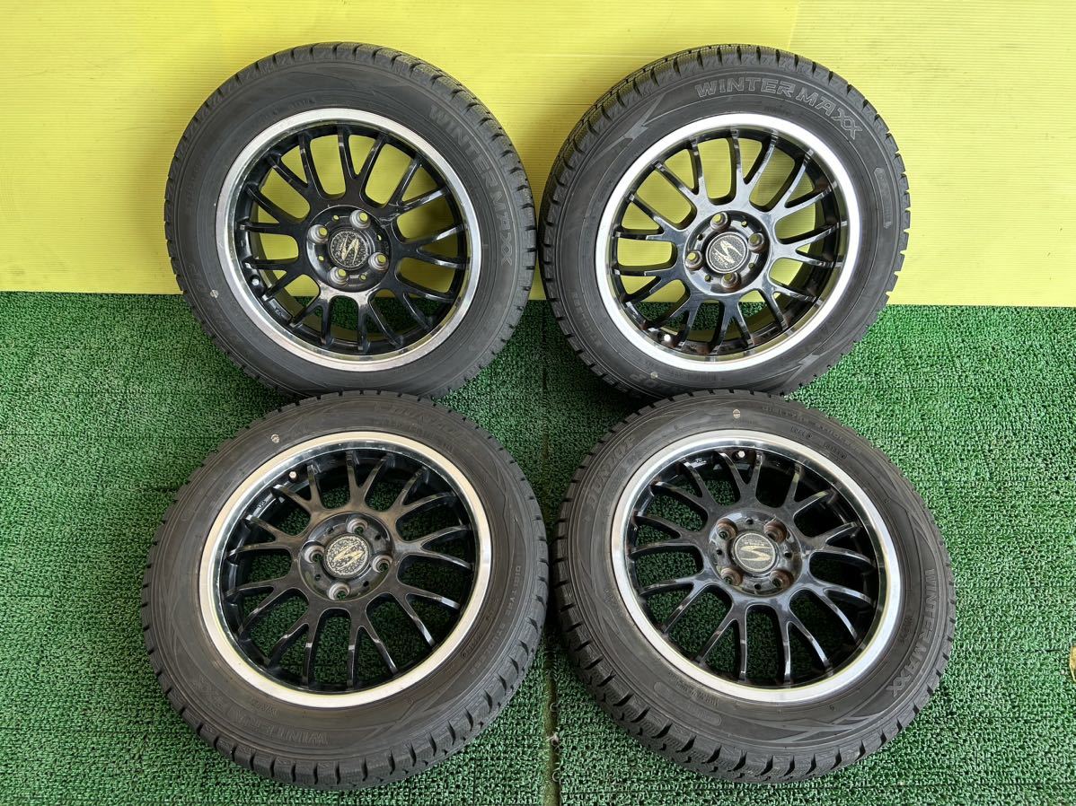 驚きの破格値，新品 バリ山165/65R15 スダットレス DUNLOP WINTER MAXX タイヤアルミセット 4穴 PCD100 ET+45 15&times;5J ハブ67mm(スタッドレスタイヤ)｜売買されたオークション情報、yahooの商品情報をアーカイブ公開 - オーク 4穴