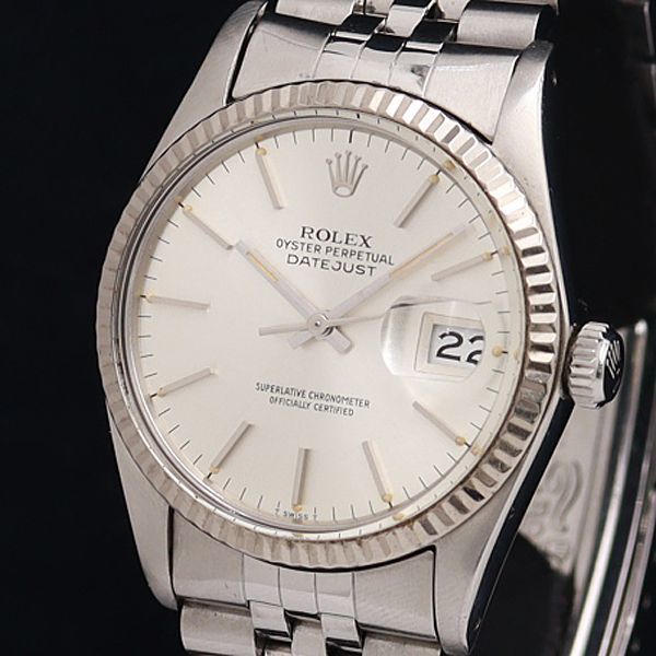 1円 稼働 良品 ロレックス デイトジャスト 16014 *304862 SS×WG AT/自動巻 シルバー文字盤 デイト メンズ腕時計 OGH 5500440
