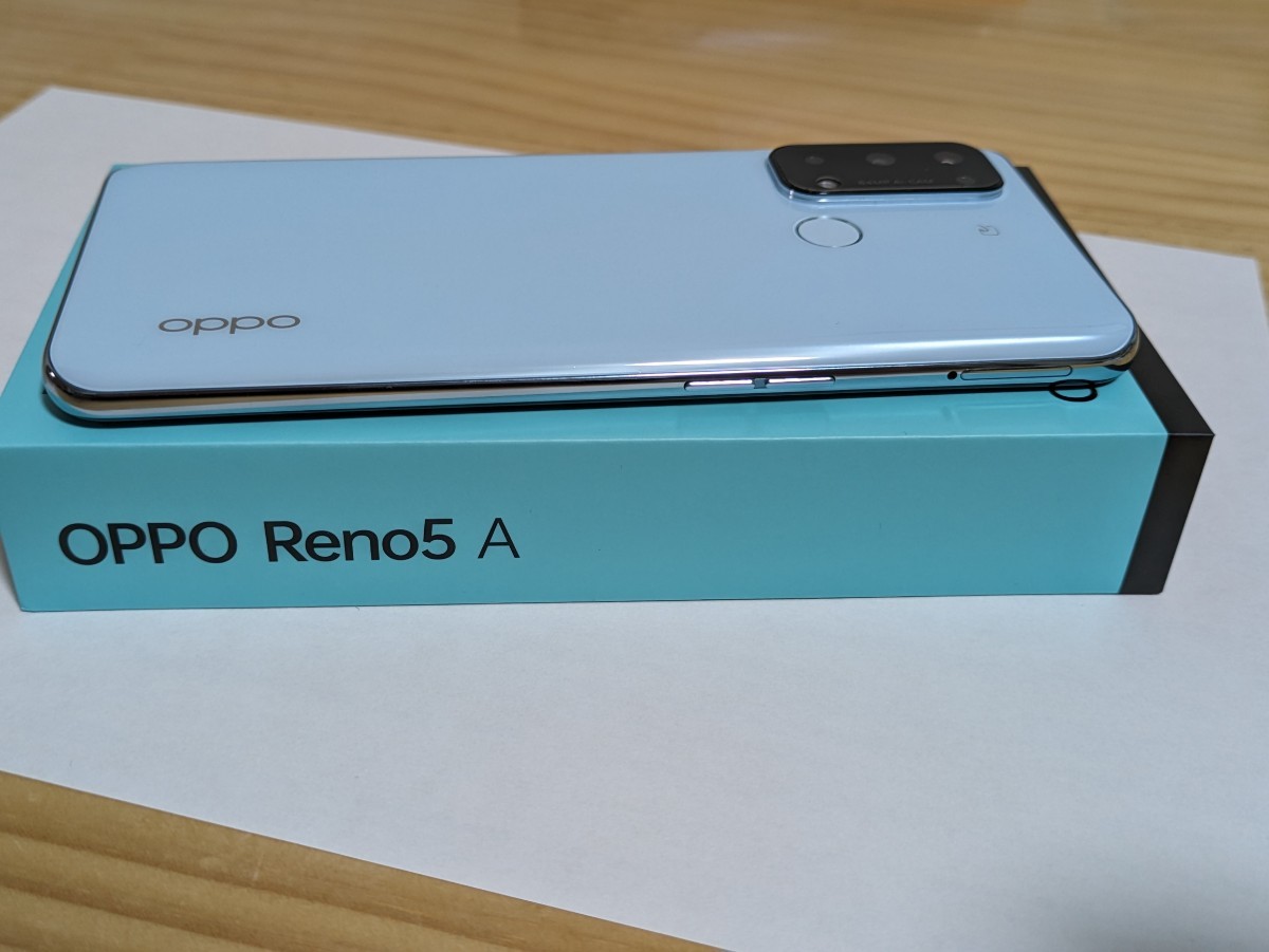 OPPO reno 5A アイスブルー 楽天モバイル版 本体 中古 スマートフォン