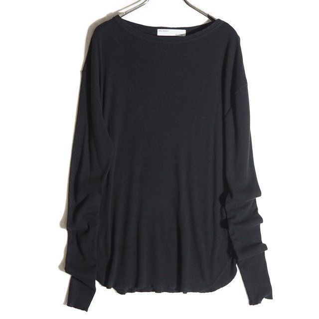 M0076f7 ▽L'Appartement アパルトモン▽ 21AW Rib L/S T-SH ブラック