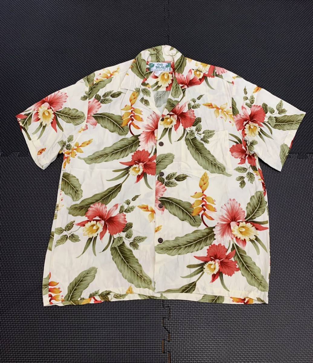 ★TWO PALMS トゥーパームス レーヨン アロハシャツ　ハワイ製
