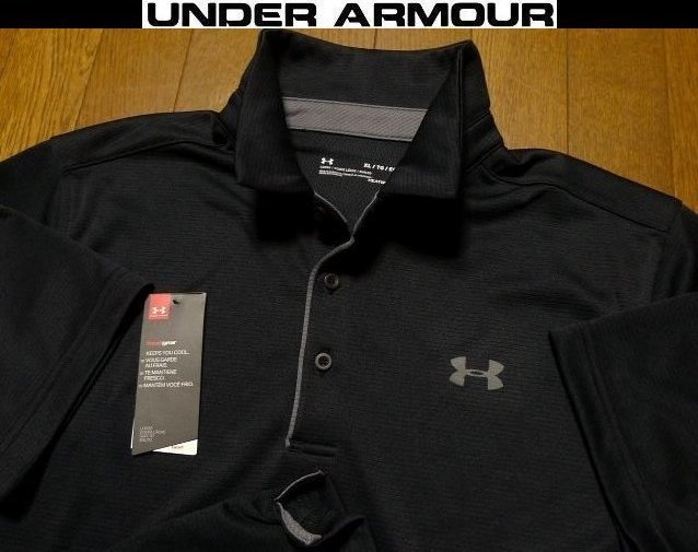 M(US)L(JP位)夏SALE【2点送無料】新品アンダーアーマーUSA限定アメリカ特注ワッフル除湿パネル4方向伸縮速乾 ポロシャツ日本未発売