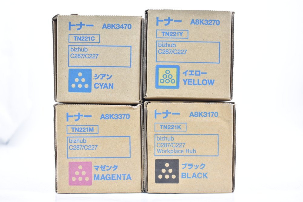 未使用 コニカミノルタ 純正 トナー TN221 4色（シアン・マゼンタ