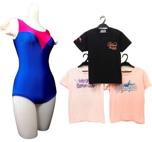 bw_2017 4点セット 東京都 私立 品川女子学院高校 【女子校】 バトン・チアリーディング チャコット製 レオタード チームTシャツ