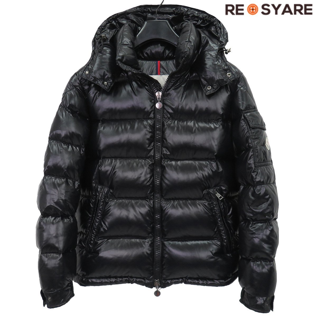 MONCLER モンクレール MAYA マヤ ロゴワッペン シャイニー ナイロン ジップアップ フード ダウン ジャケット ブルゾン 1 45625
