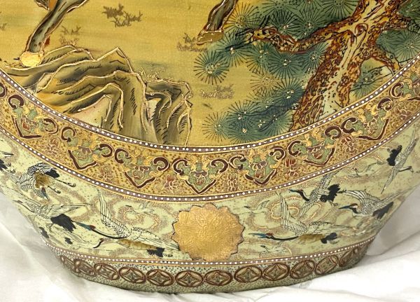 F170】手渡し可 豪華 薩摩焼 壺 大型/特大 高さ109cm 約25.8kg 金彩色