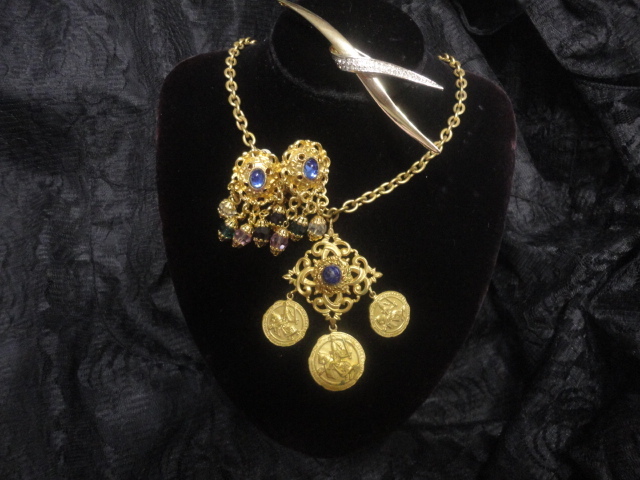 ヴィンテージ 3点 パネッタpanettaブローチ他 ラインストーンカラー