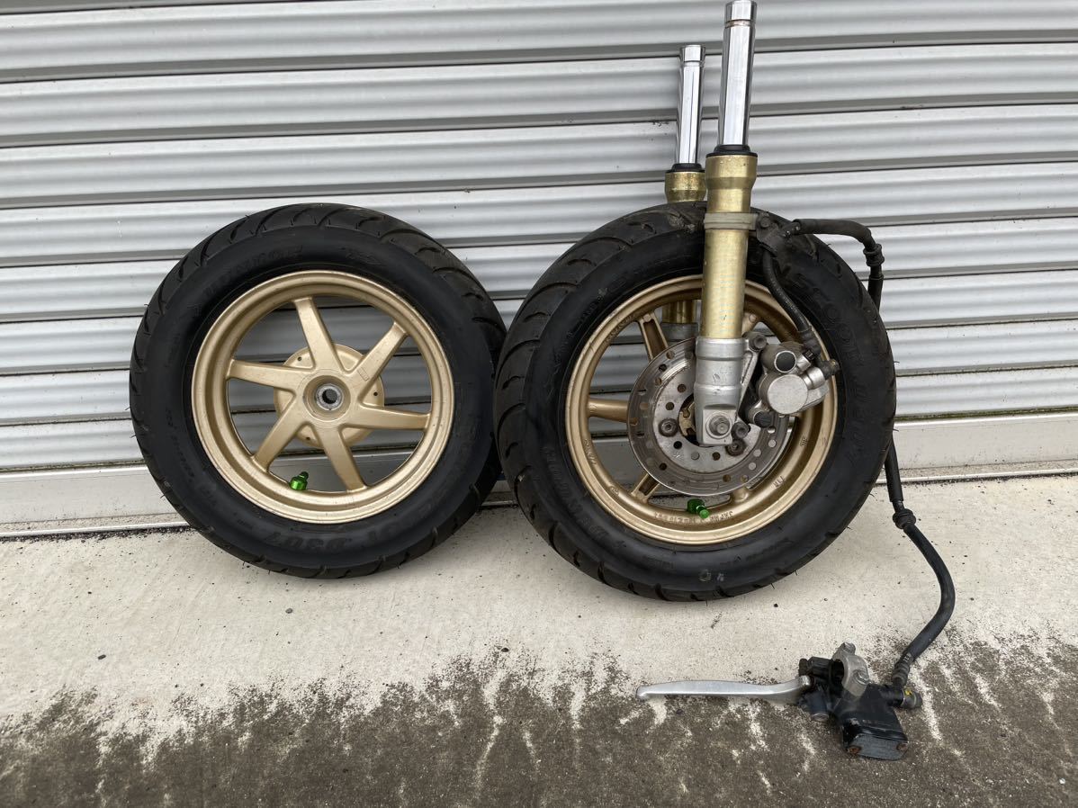 美品！ライブディオZX純正足回り 金フォーク 金ホイール タイヤバリ山
