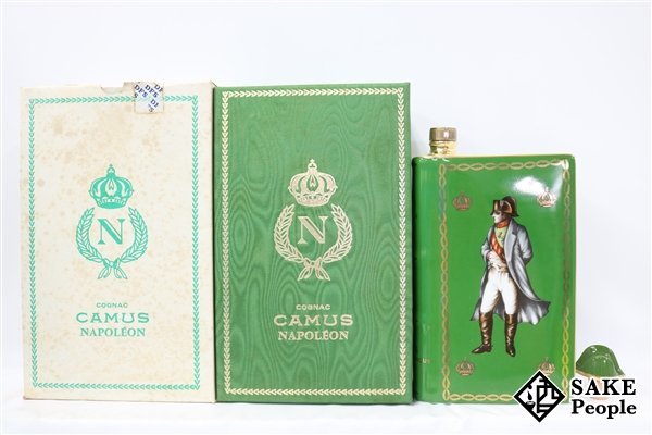 ◇注目! カミュ ナポレオン ブック型 緑陶器 700ml 40% 箱 ケース 替え
