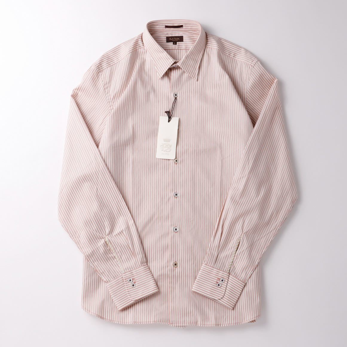 【未使用】Paul Smith stripe shirt made in Japan ／ ポールスミス ストライプ シャツ 日本製 サイズL マチ付 タグ付 定価3万 長袖シャツ 
