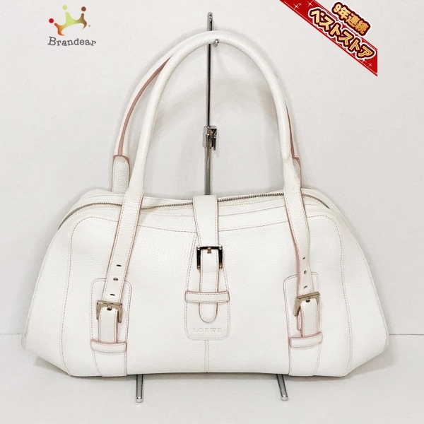 ロエベ LOEWE ハンドバッグ センダ レザー 白 バッグ ハンドバッグ