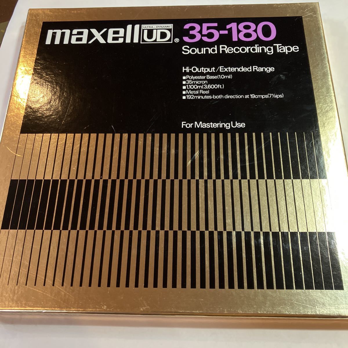 オープンリールテープ 10号 MAXELL製　　UD 35-180 192MINUTES 現状品 1度録音さただけ、未再生　元箱付き　