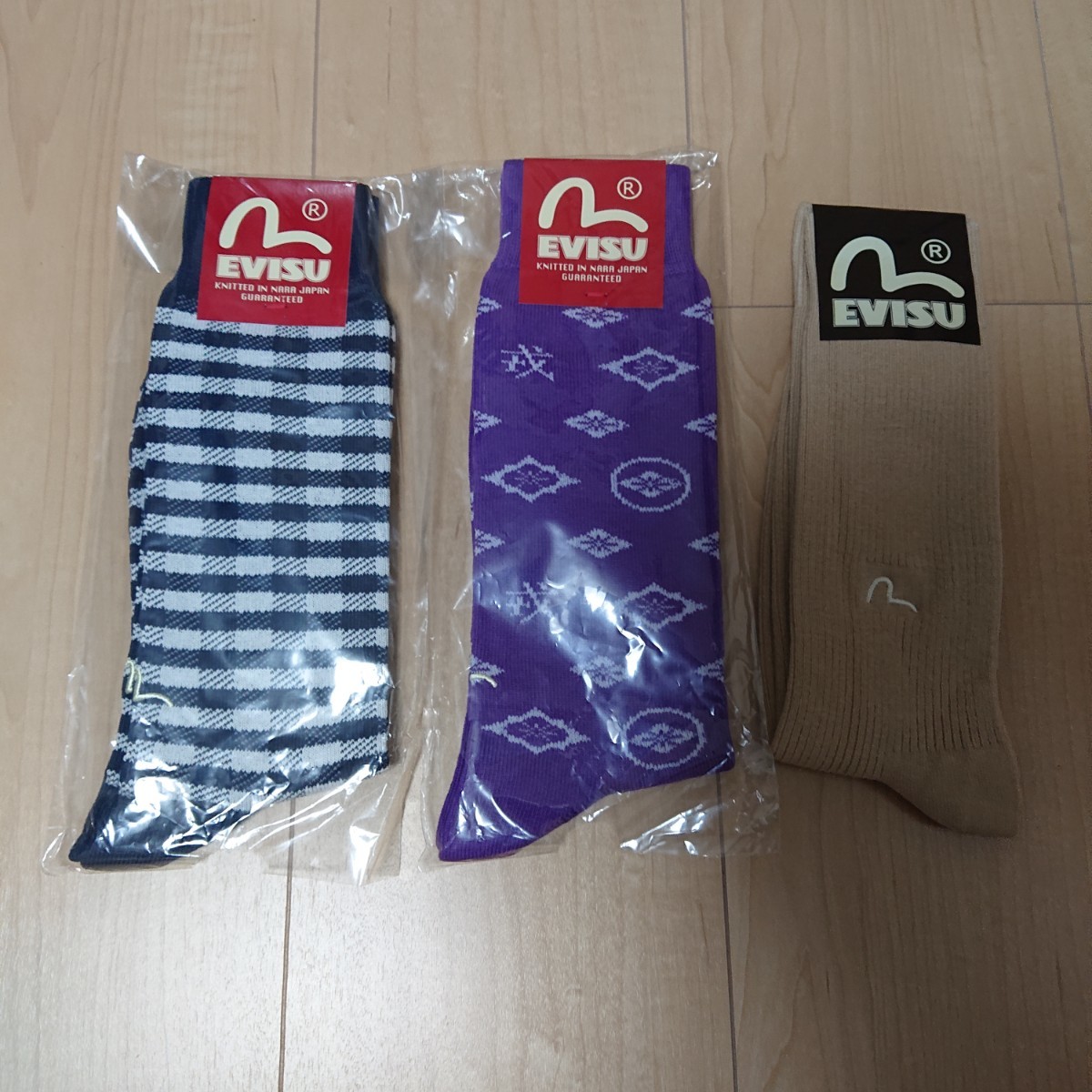 未使用☆EVISU ソックス 3点セット① エヴィス 靴下 エヴィス EVISU