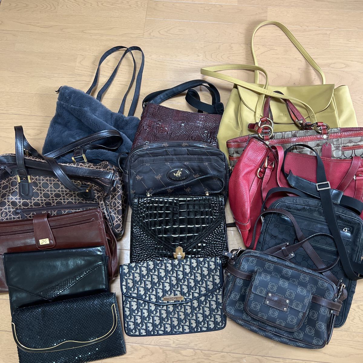 1円 ブランドバッグ 14点 セット Dior LOEWE GUCCI COACH ディオール ロエベ グッチ コーチ 他 ジャンクまとめ ハンド ショルダー クラッチ