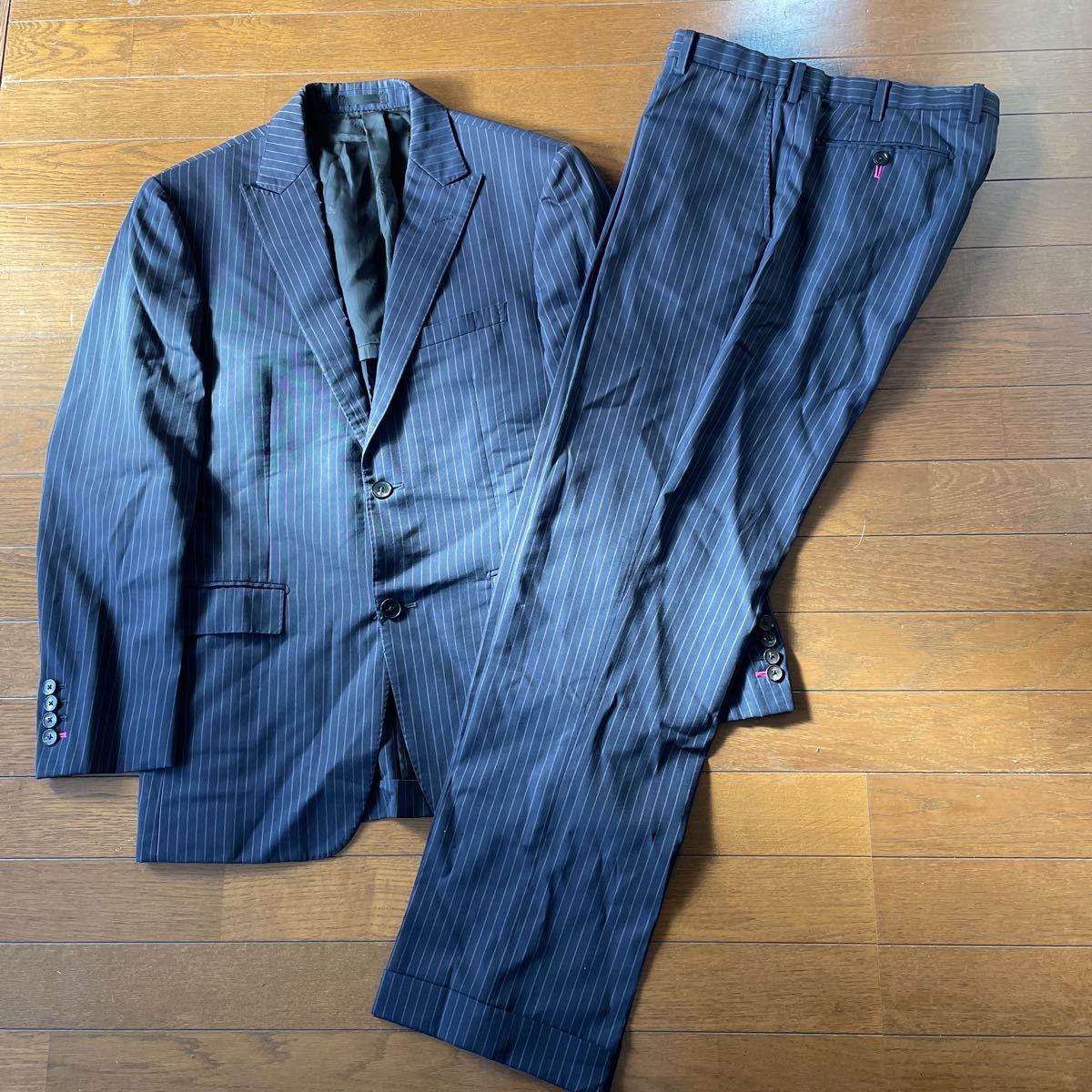 バーバリーブラックレーベル☆ネイビーセットアップスーツ