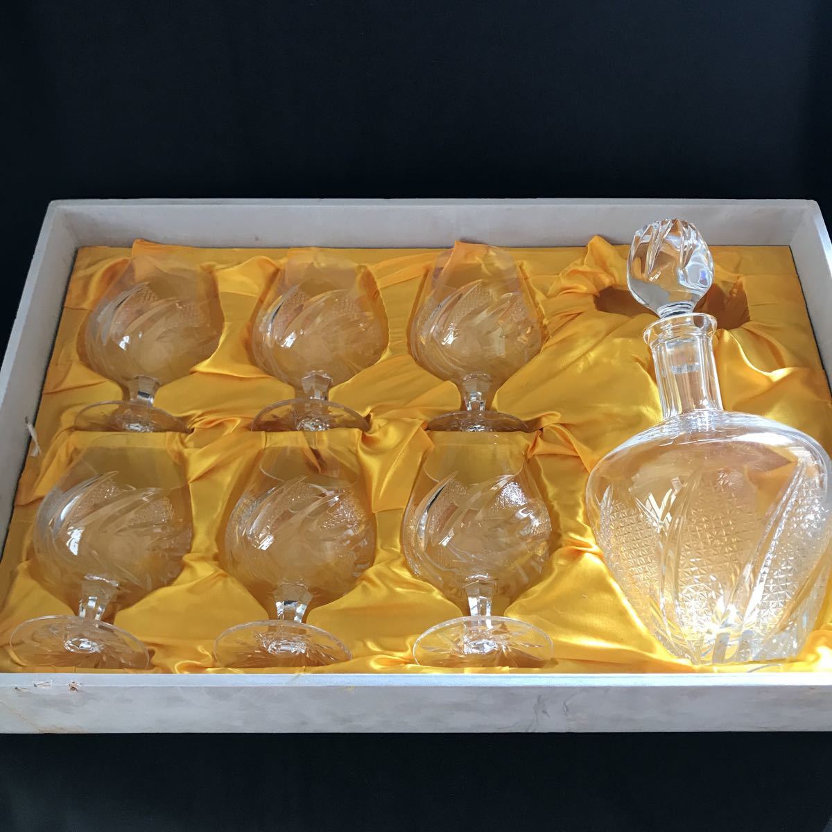 HOYAクリスタルブランデーグラス6コ　デカンタセット