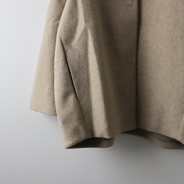 BEARDSLEY ビアズリー ウール ノーカラー ショートコート F/ベージュ