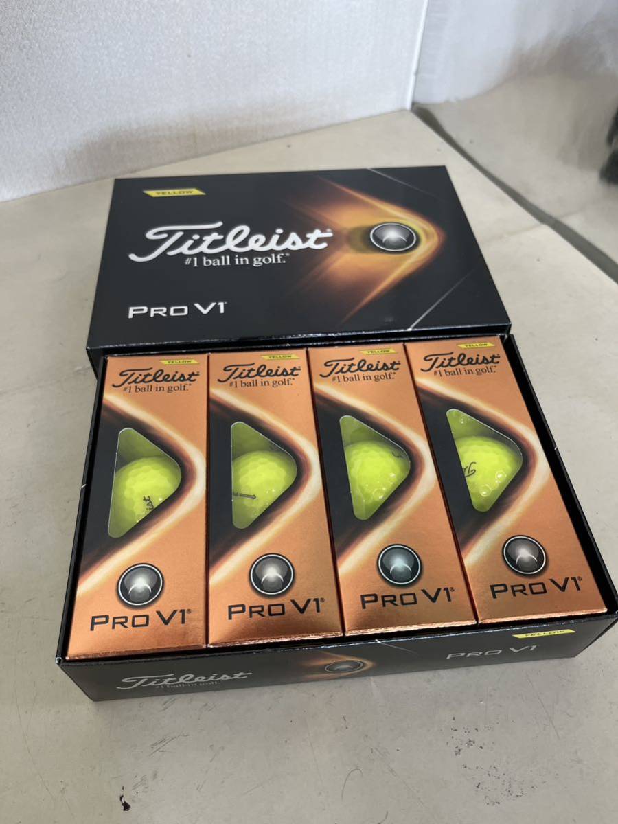 人気 2022 タイトリスト PRO V1ボール イエロー 2ダース (24個) 新品 在庫限り