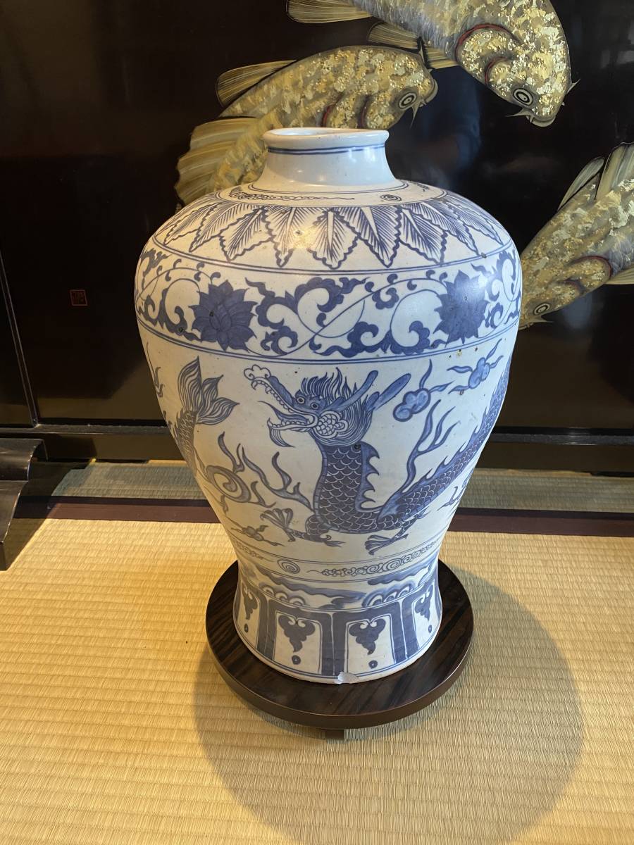 中国陶磁器 中国陶磁器 元染付 龍大壺 元染付 龍大壺