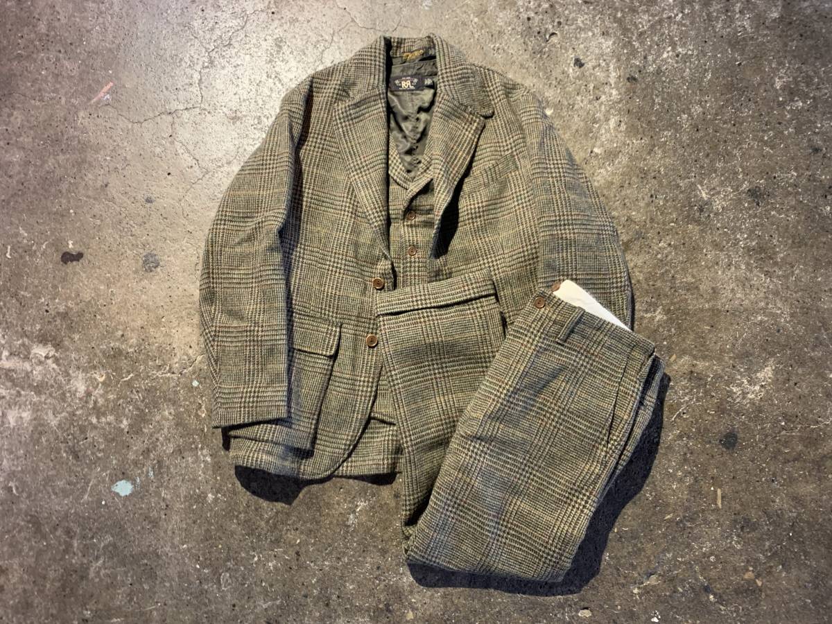 RRL 3ピース セットアップ グレンチェック ツイード ダブルアールエル