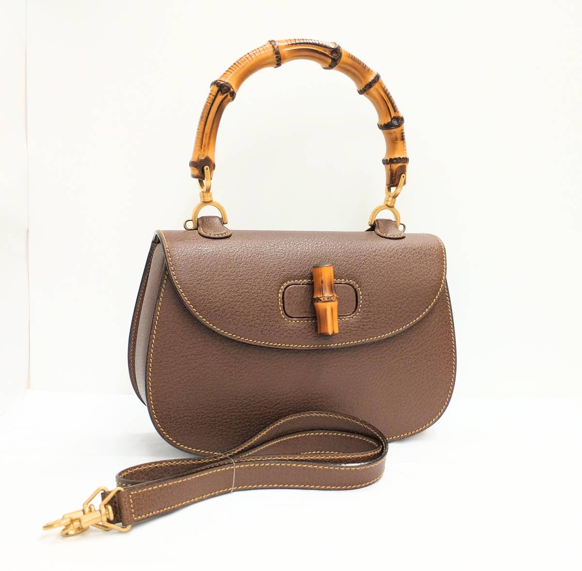 GUCCI グッチ バンブー 2WAY セミ ショルダー ハンド バッグ 000-2113 