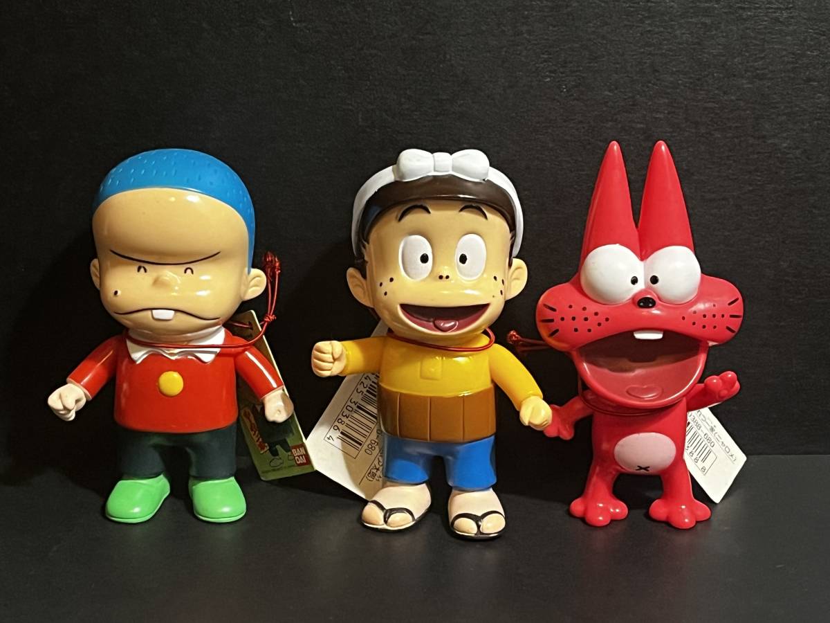 90年 バンダイ もーれつア太郎 ソフビ 3点 倉庫品 東映 昭和 レトロ ニャロメ