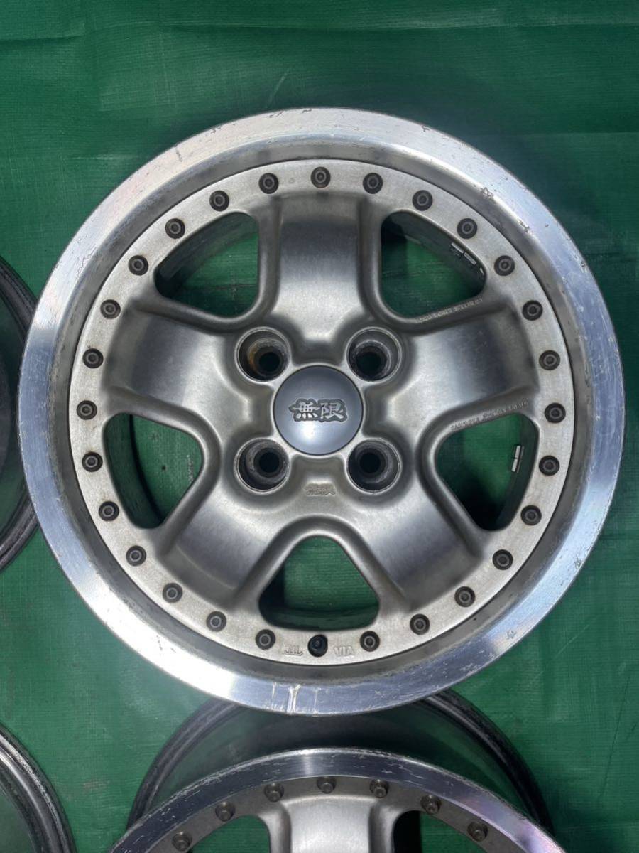 当時物！ MUGEN 無限 M2 14インチ 4穴 PCD100 6J オフセット38 ハブ径 