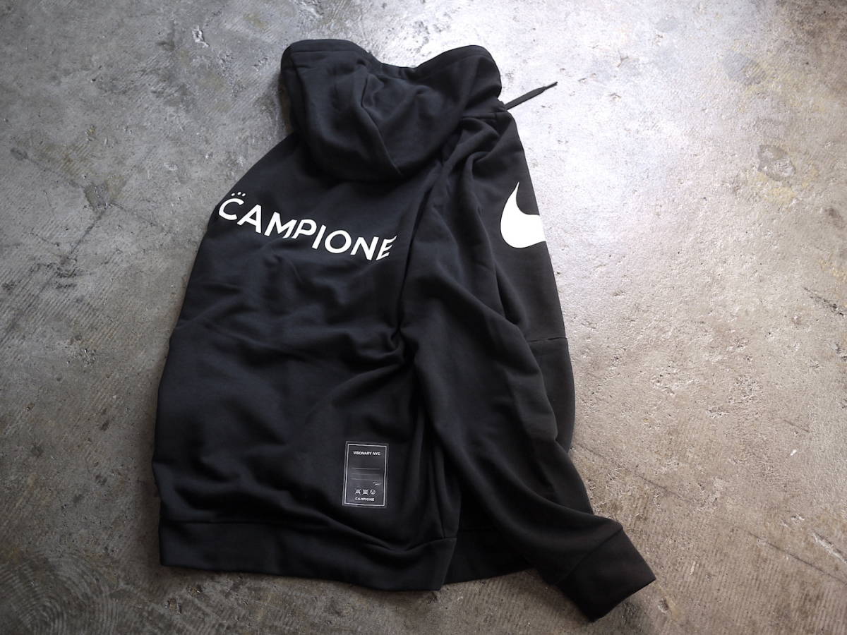 23ss NY購入 L/Nike Dri-Fit Pullover Big Swoosh Hoodie BLACK ''CAMPIONE'' with BLK Shield Label /GYM/V.F.C./ジム