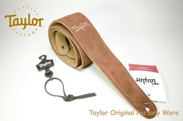 【ギターTaylor純正品】 レザーストラップ スウェード 焦げ茶 / テイラー Taylor Strap Embroidered Suede 2.5Chocolate Brown