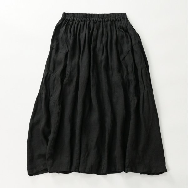 10件送料無料gy1スカート ブラック　フリーサイズ　リネン　麻100％　通気性肌触り抜群　ゆったりとした　大人可愛　ナチュラル