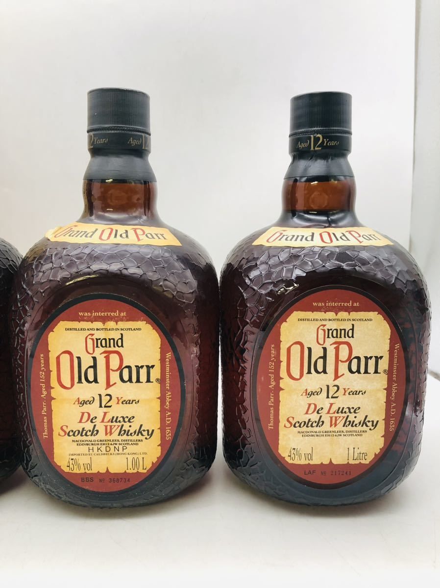 1円〜【未開栓】Grand Old Parr グランド オールド パー 12年 ４本セット まとめ売り スコッチウイスキー 1000-1125ml 43% 箱付き WH23240_3