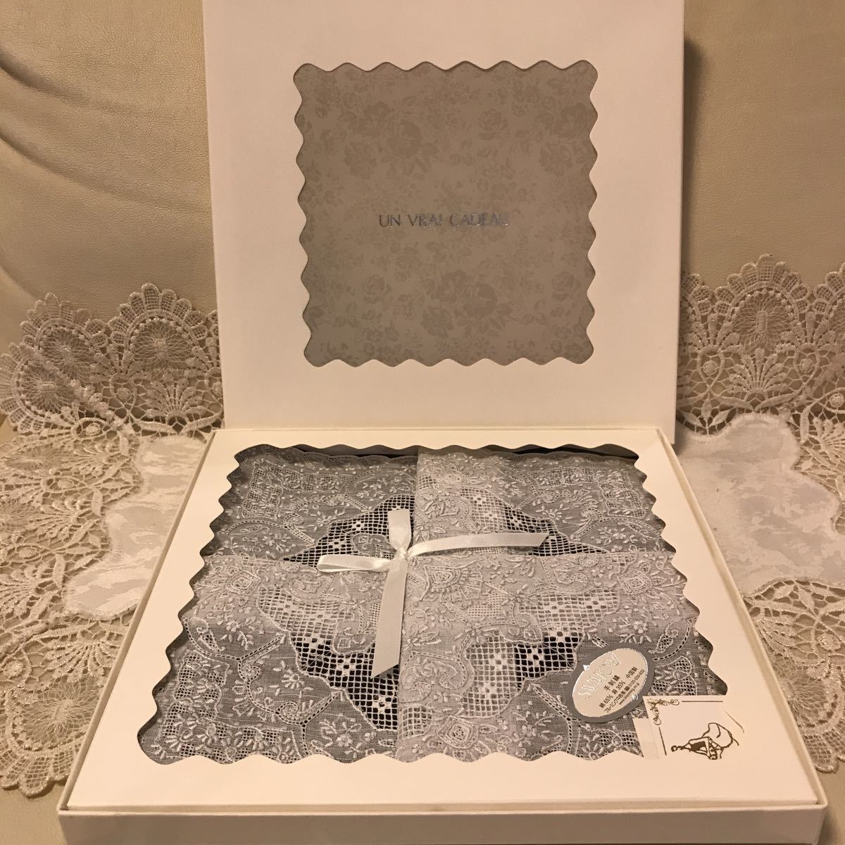 スワトウ SWATOW 汕頭 中国 刺繍 ハンカチ 未使用 綿 麻 ハンカチ 女性
