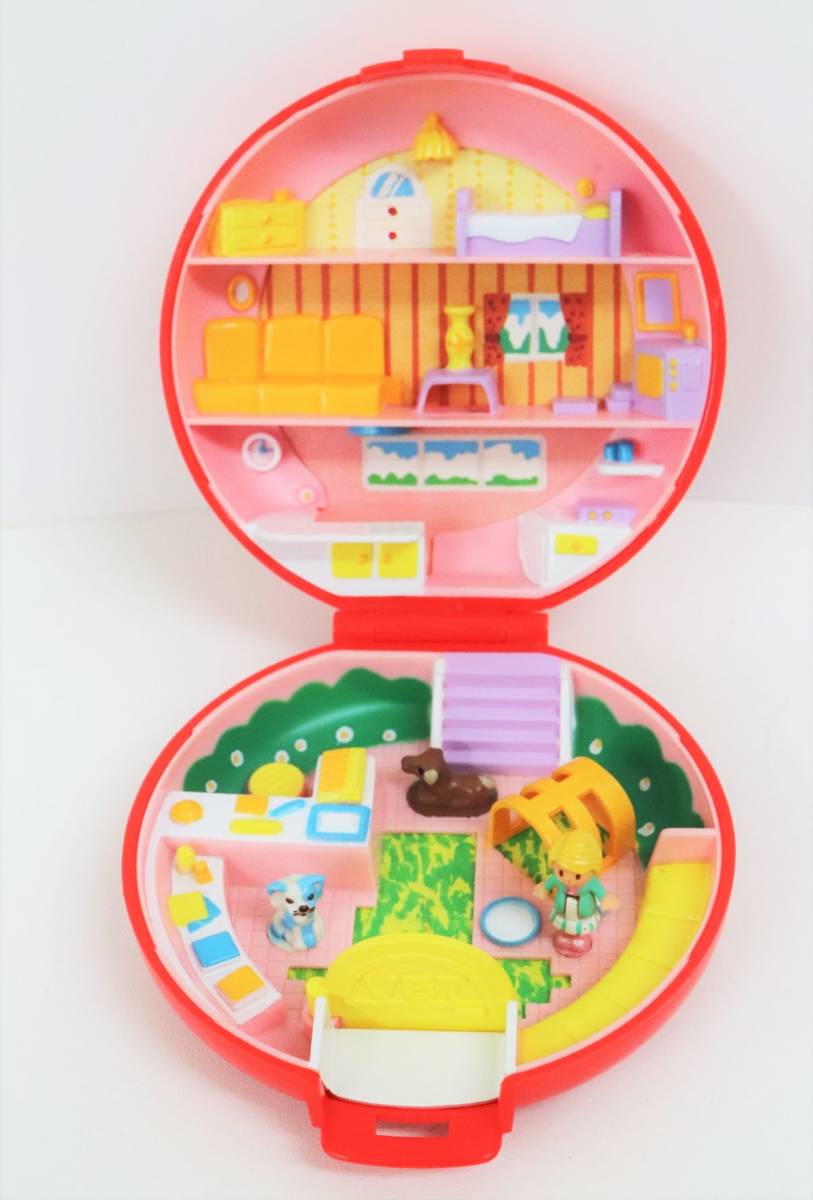BANDAI - エンジェルポケット　遊園地　病院　ヴィンテージ　おもちゃ 昭和レトロ☆エンジェルポケット 虹の妖精 動物病院 丸型 レッド