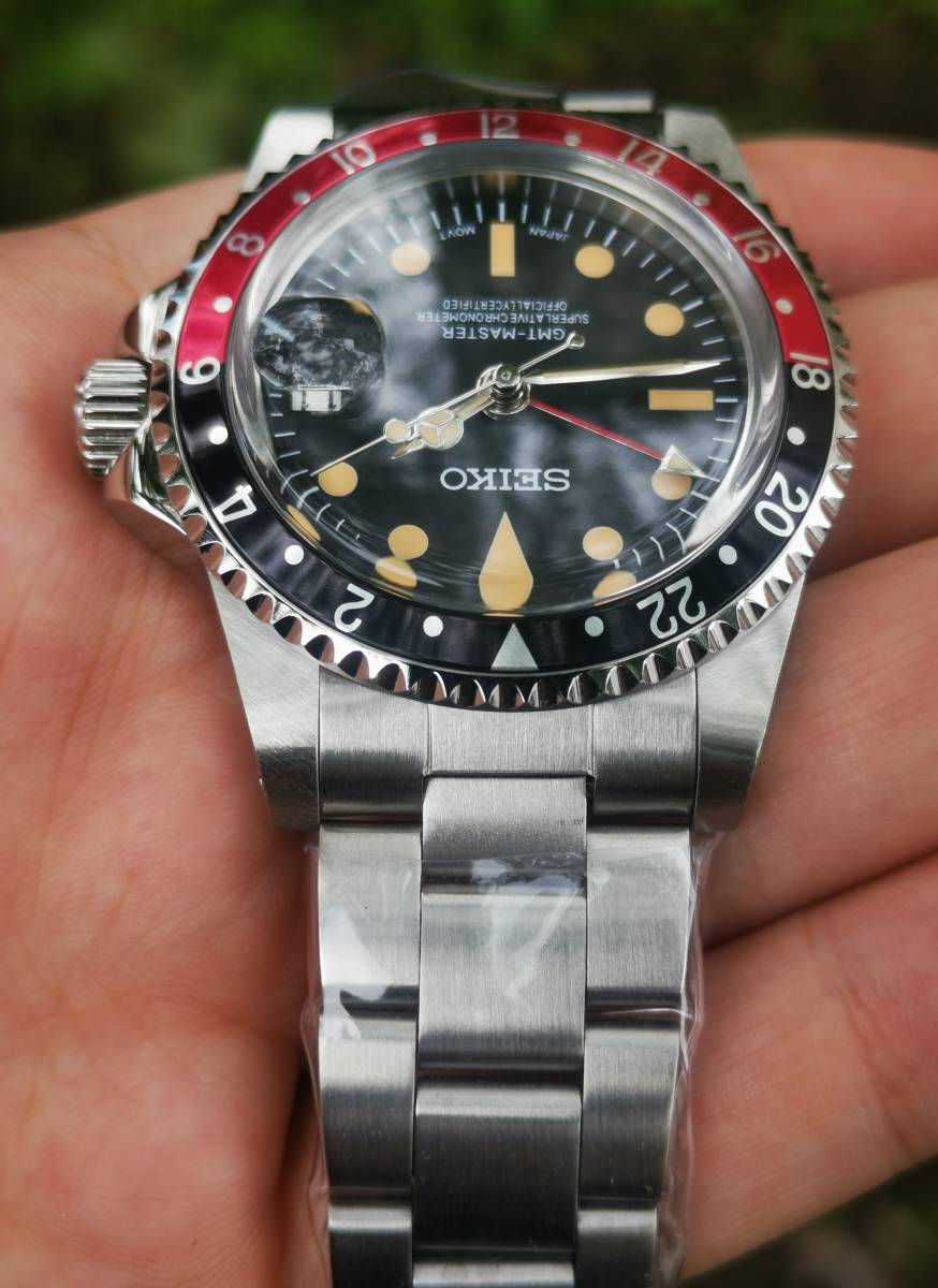 カスタムウォッチ MOD GMT 自動巻き 機械式 コーク NH34A GS NH34 ビンテージ コーク GMT カスタム MOD 自動巻き 手巻き 腕時計