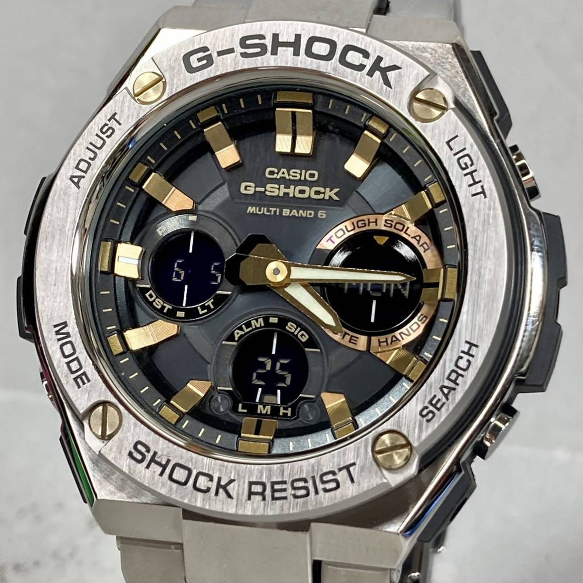 極美品 箱説タグ付G-SHOCK GST-W110D-1A9JF G-STEEL/Gスチール タフ 