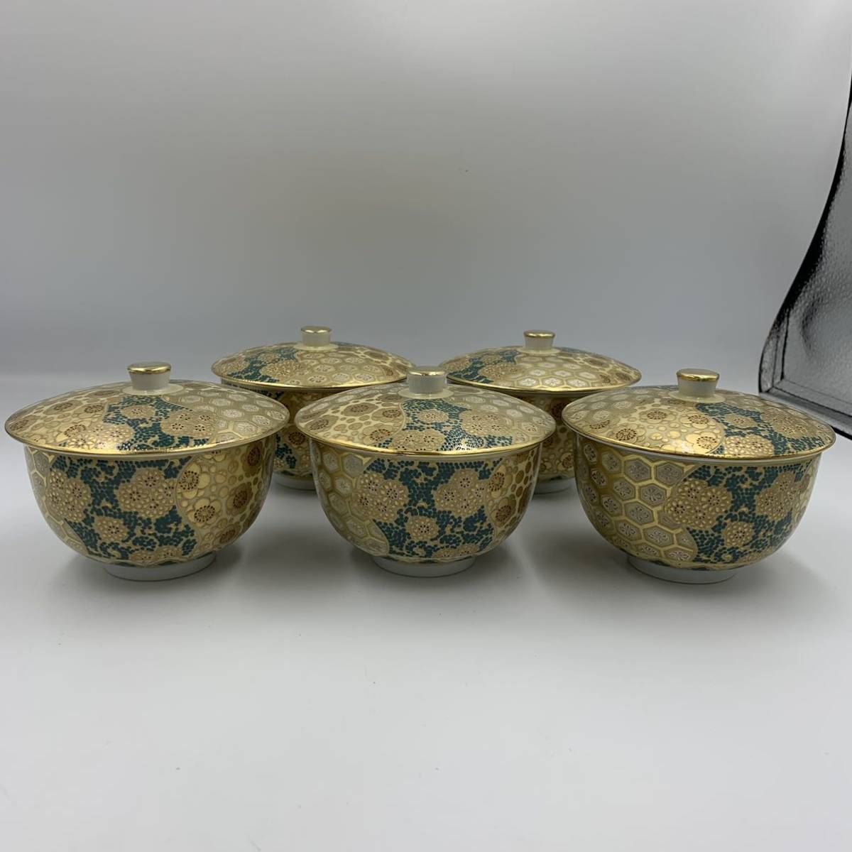 E ☆極美品☆ 九谷焼 金彩 彩琴 急須 湯呑セット 茶器 高級 和食器 